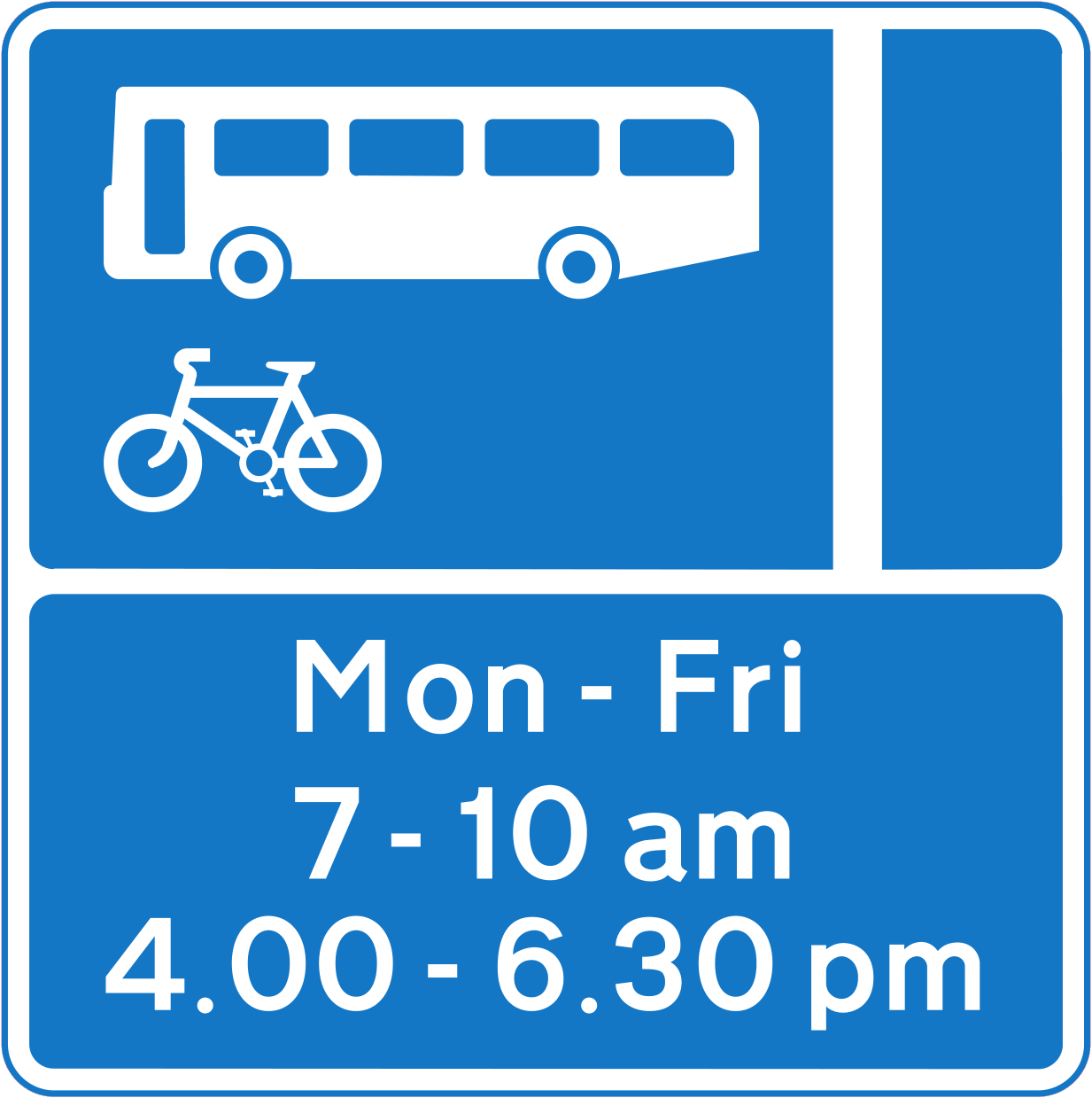Bus and Cycle Lane Road Sign